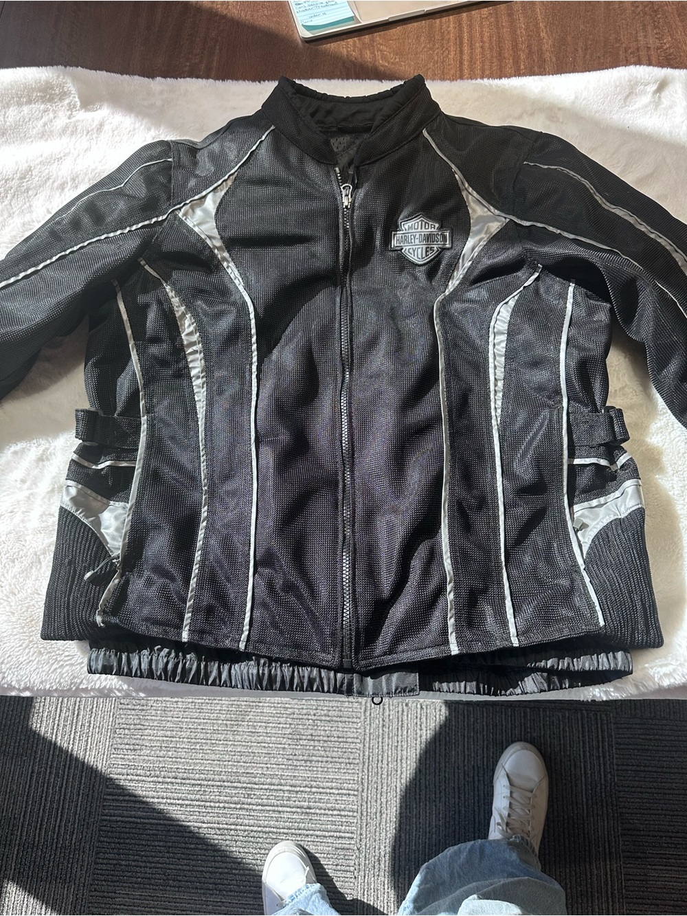 Harley-Davidson Black and Silver Mesh Motorcycle Jacket